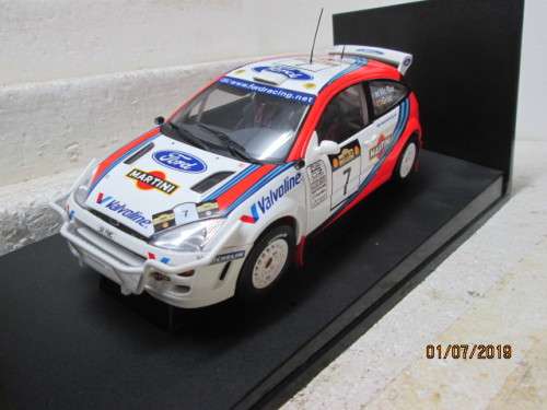REDUCED TO CLEAR - 1:18 SCALE AUTOART FORD FOCUS WRC (McRAE 1999 SAFARI RALLY) BOXED - LOT 595W