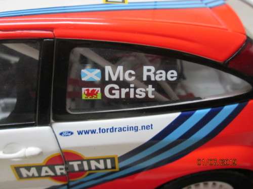 REDUCED TO CLEAR - 1:18 SCALE AUTOART FORD FOCUS WRC (McRAE 1999 SAFARI RALLY) BOXED - LOT 595W