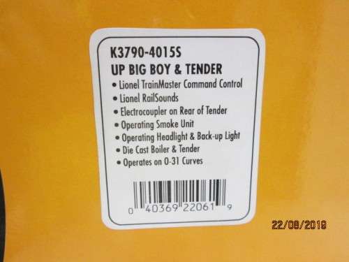 O SCALE : K-LINE "BIG BOY"  STEAM LOCOMOTIVE (BOXED) - LOT 352X