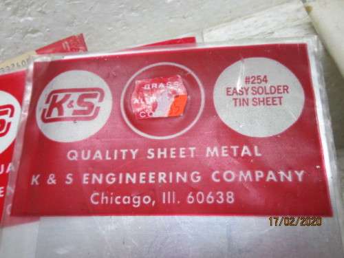 K&S EASY SOLDER TIN SHEETS x5 - LOT 390z