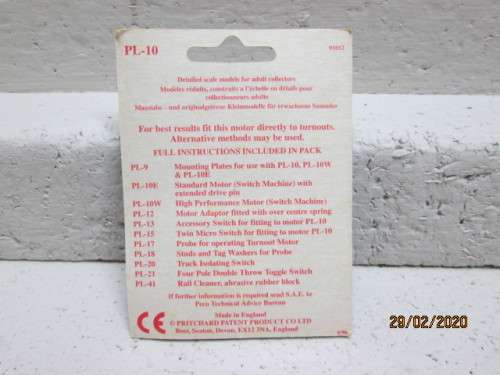 HO SCALE : PECO MOTOR PL-10 (BOXED) - LOT 559z