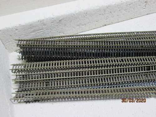 N SCALE : NICKEL SILVER FLEXITRACK LONG OFF-CUTS x37 PIECES - LOT 683z