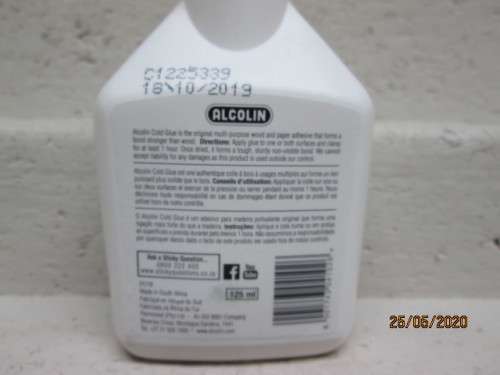 HO SCALE : ALCOLIN COLD GLUE / WOOD GLUE (125 ml) - LOT 704AA