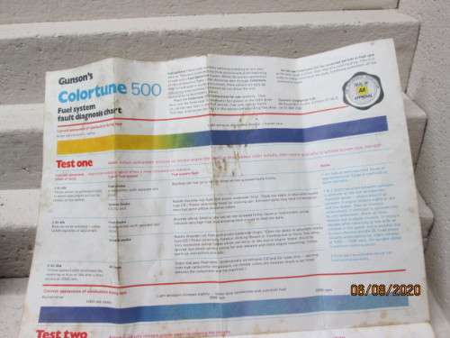 GUNSONS COLORTUNE 500 FUEL SYSTEM DIAGNOSIS KIT - IN BOX -  LOT 507BB