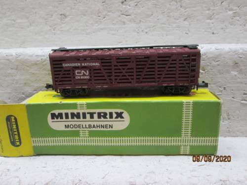 N SCALE: MINITRIX :CN CATTLE CAR - BOXED