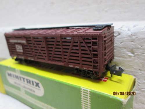 N SCALE: MINITRIX :CN CATTLE CAR - BOXED