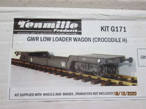 G SCALE : TENMILLE : GWR LOW LOADER WAGON (CROCODILE H) KIT - BOXED