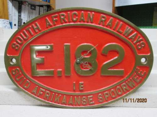 SOUTH AFRICAN RAILWAYS - LOCOMOTIVE PLATE