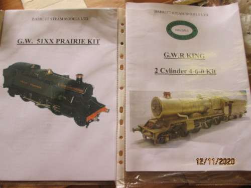 GAUGE 1 : BARRETT STEAM MODELS: X2 LIVE STEAM LOCOMOTIVE KITS