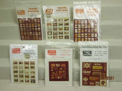 OO SCALE : TINY SIGNS - VARIOUS POSTER BOARDS - X6