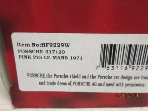 1:43 SCALE : HIGH SPEED - PORSCHE 917 - PINK PIG - LE MANS - BOXED