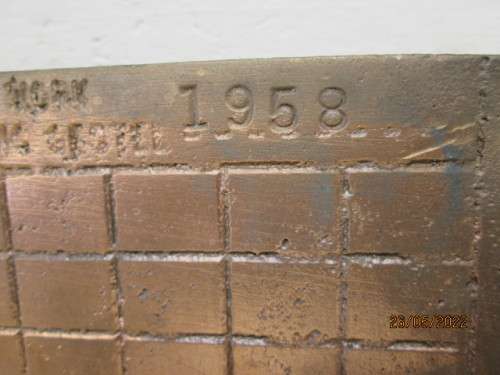 BRASS BOILER CERTIFICTION INSPECTION PLATE - 1958