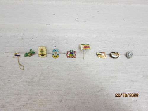 VARIOUS COUNTRY AND FLAG BADGES - X9