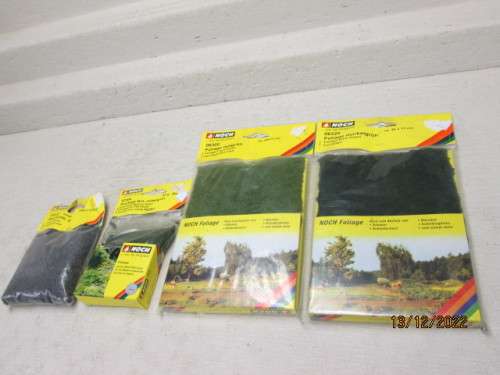 HO SCALE : NOCH : X4 PACKETS OF VARIOUS FOLIAGE MATERIAL