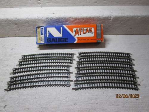 N SCALE : ATLAS : 19` RADIUS LONG BENDS -X12 - BOXED
