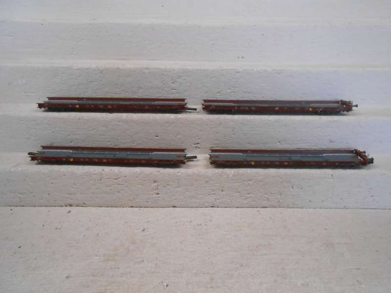 HO SCALE - FLEISCHMANN EXTRA LOW GOODS WAGONS - X4