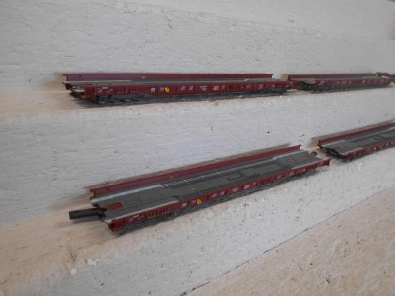 HO SCALE - FLEISCHMANN EXTRA LOW GOODS WAGONS - X4