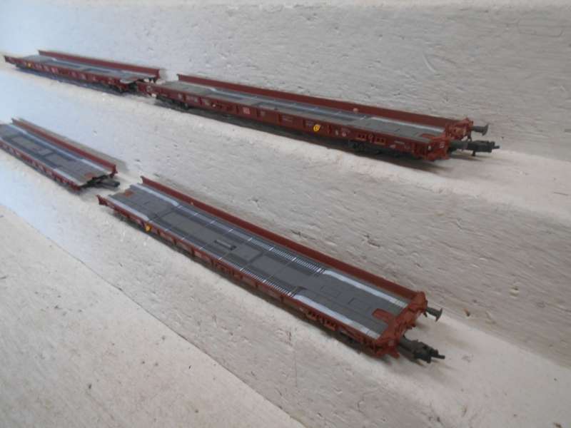 HO SCALE - FLEISCHMANN EXTRA LOW GOODS WAGONS - X4