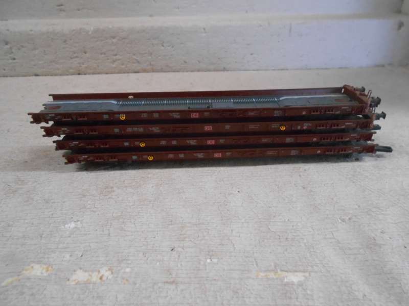 HO SCALE - FLEISCHMANN EXTRA LOW GOODS WAGONS - X4