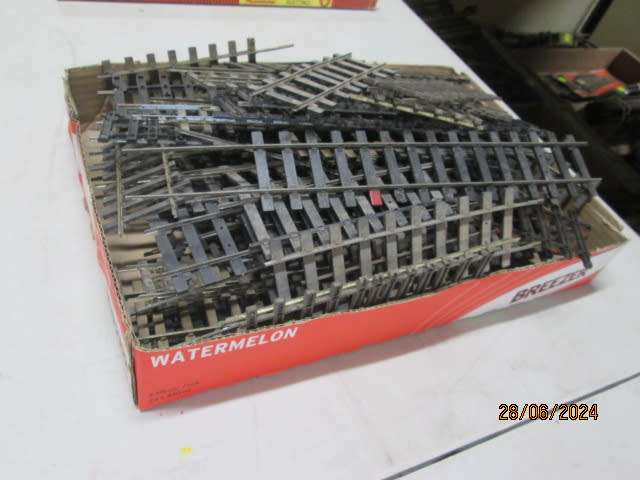 O SCALE - BEER BOX FULL OF TRACK OFFCUTS