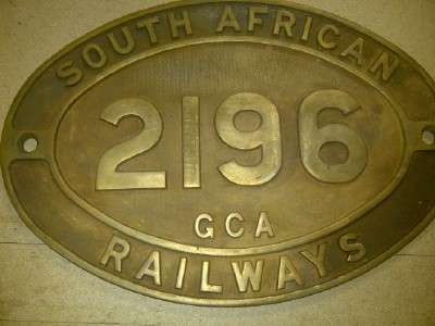 SAR BRASS STEAM LOCO PLATE -
