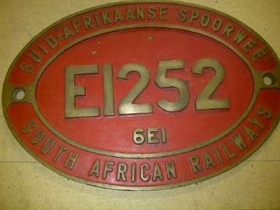 SAR ELECTRIC LOCO PLATE - BRASS