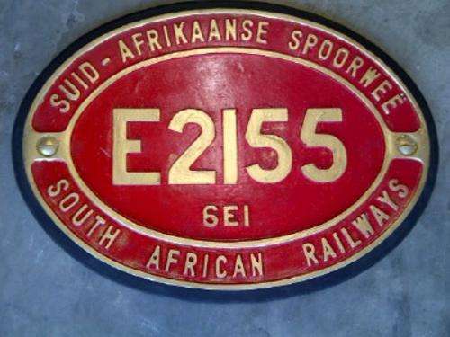 SAR CLASS 6E1 LOCO PLATE (REPLICA)