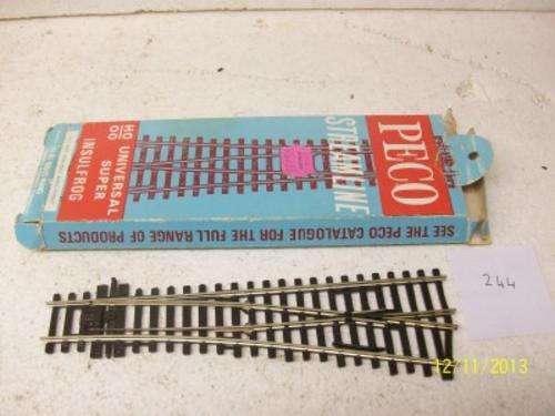 HO/OO PECO NIKKEL SILVER SMALL RADIUS RIGHT HAND POINT  LOT 244