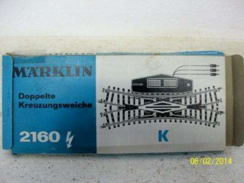 MARKLIN HO K TRACK DOUBLE SLIP CROSSOVER NO.2160 LOT 929