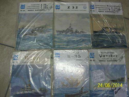 1:250 SCALE x5 MODEL CARDBOARD SHIPS  - LOT 503 B