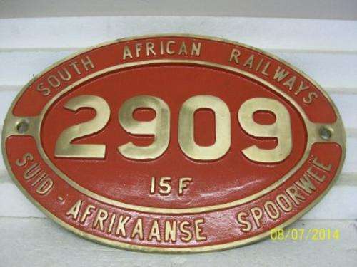 SAR STEAM LOCO BRASS PLATE -  LOT 751 B