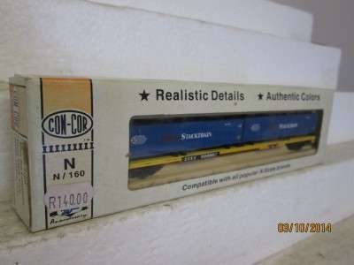 N SCALE CON-COR 89' FLAT CAR WITH CONTAINERS -  LOT 452 C