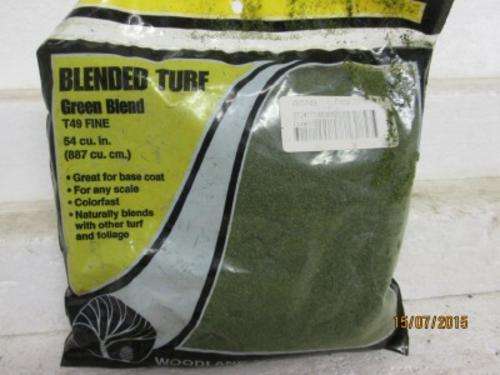 HO SCALE WOODLAND SCENIC BLENDED TURF GREEN  BLEND T49 FINE -  LOT 586E