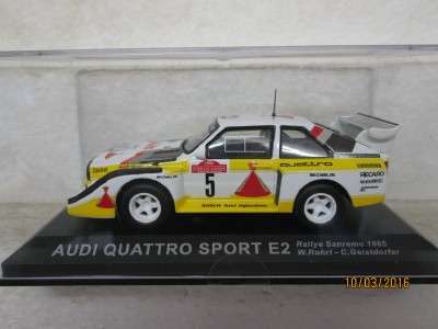 1:43 SCALE RALLY CAR COLLECTION : AUDI QUATTRO SPORT E2 - LOT 406H