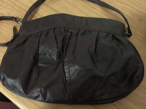 Genuine Leather Dark Brown Handbag