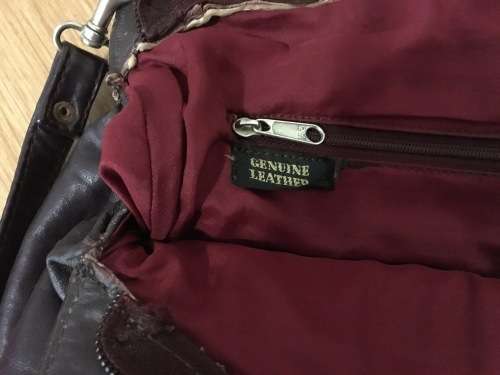 Genuine Leather Dark Brown Handbag