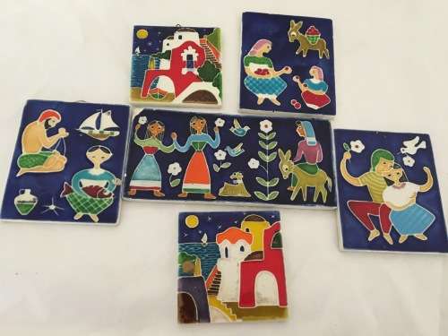 Gorgeous Italian Ceramic Tiles x 6