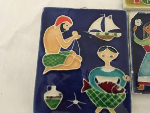 Gorgeous Italian Ceramic Tiles x 6