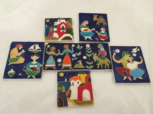 Gorgeous Italian Ceramic Tiles x 6