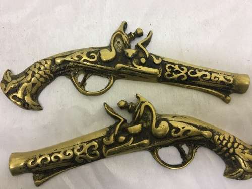 Pair of Decorative Brass Pistols