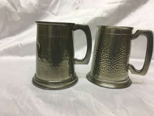 Glass Bottom Pewter Beer Mugs