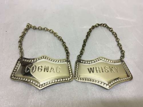 Silver Plated Bottle Tags x 2