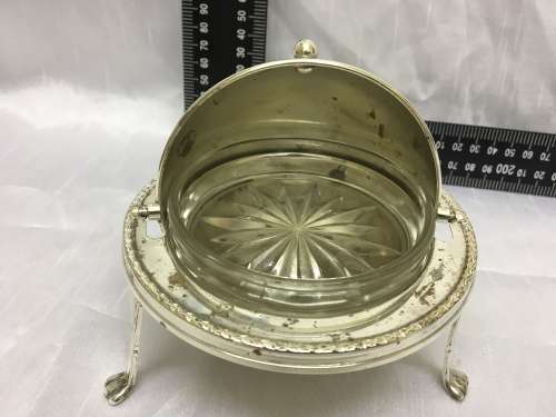 Shabby Chic Silver Plate Dome Butter Dish!