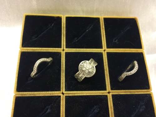 Silver Stack Cluster Ring