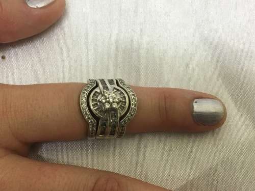 Silver Stack Cluster Ring