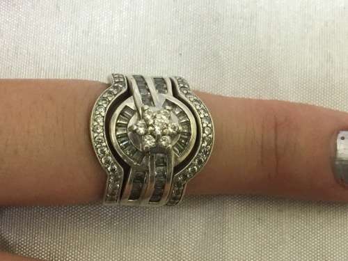 Silver Stack Cluster Ring