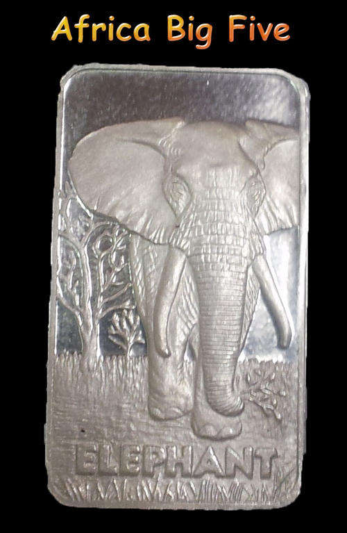 5oz Fine Silver Bar 99.9 "African Big 5 full set