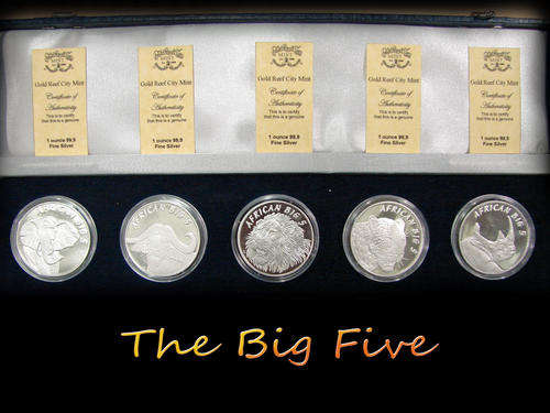 The Big Five "5oz Pure 99.9 silver bullion coins"