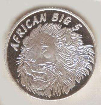 1/2 oz Pure Silver 99.9 Bullion Africa Big 5  "Lion"