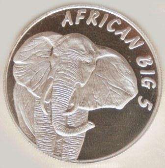 1/2 oz Fine Silver 99.9 "African Big 5 "Elephant"